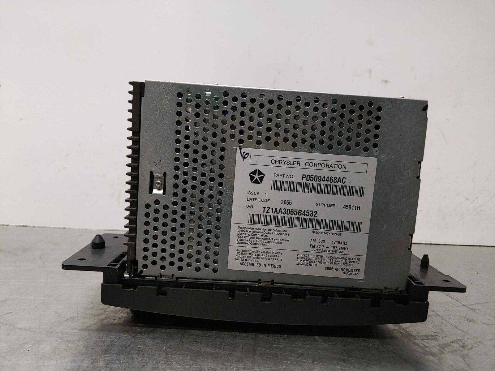 Chrysler RBP Alpine anti theft unlock using serial number